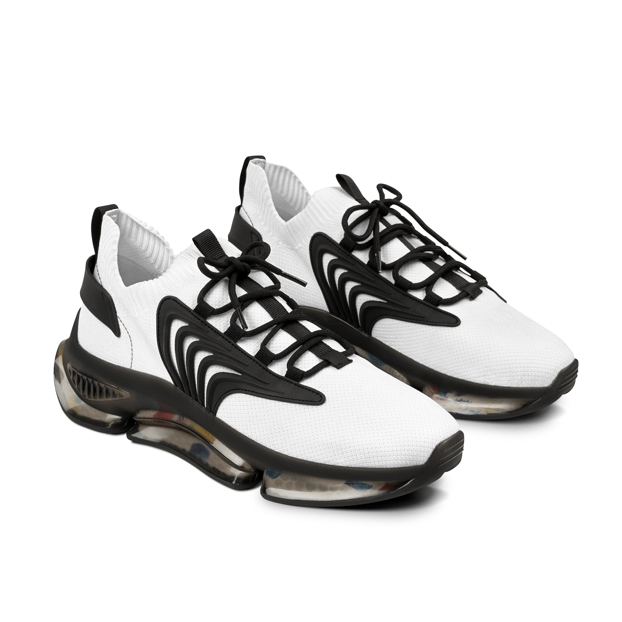 Lightweight Athletic Shoes, White & Black