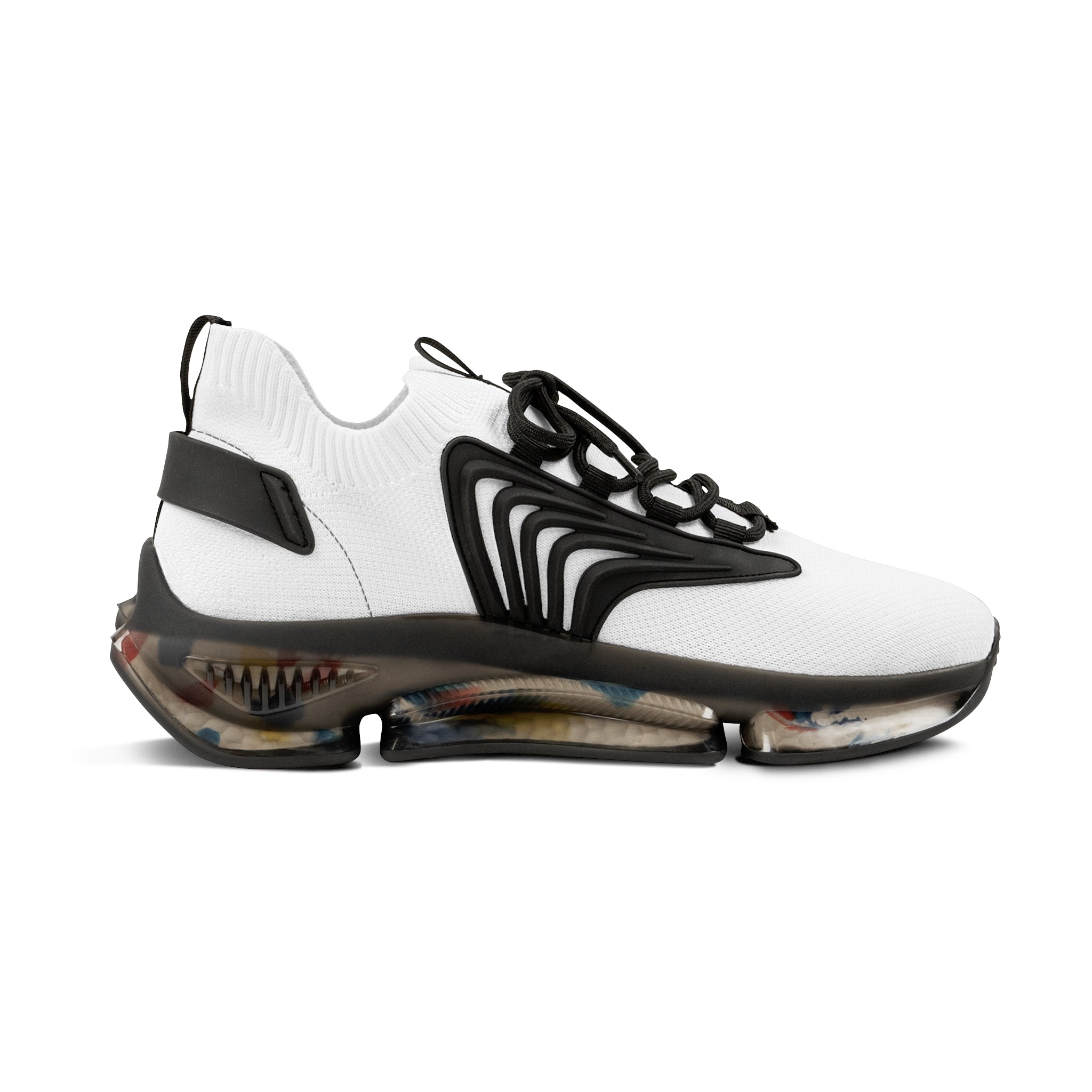 Lightweight Athletic Shoes, White & Black